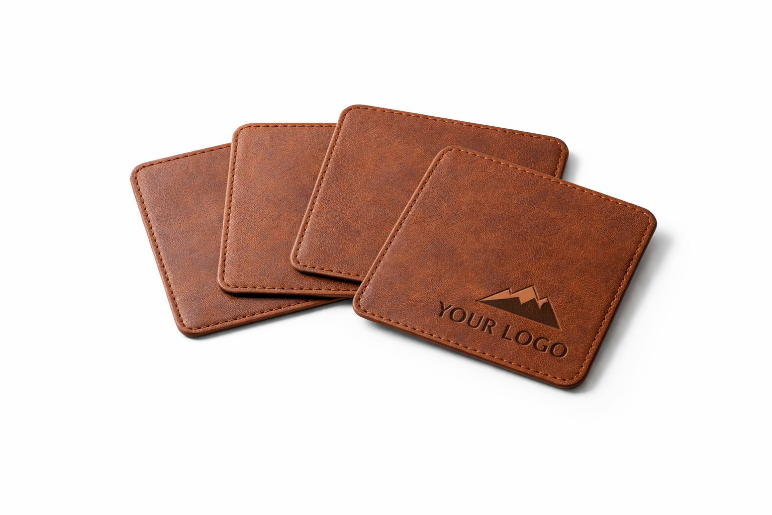 Corporate Branded Leather Coaster