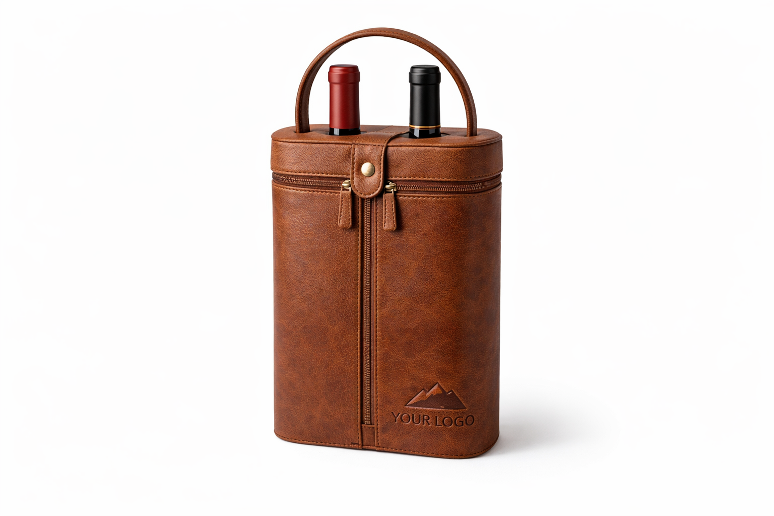 Corporate Branded Leather Wine Carries