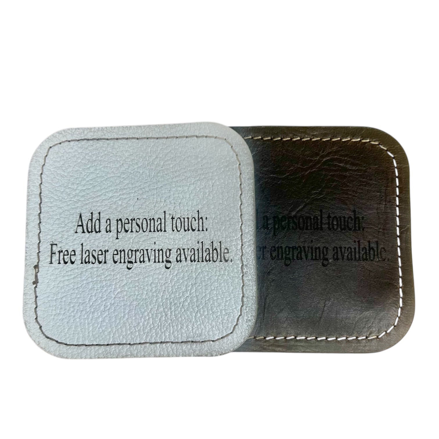 Leather double stiched coasters