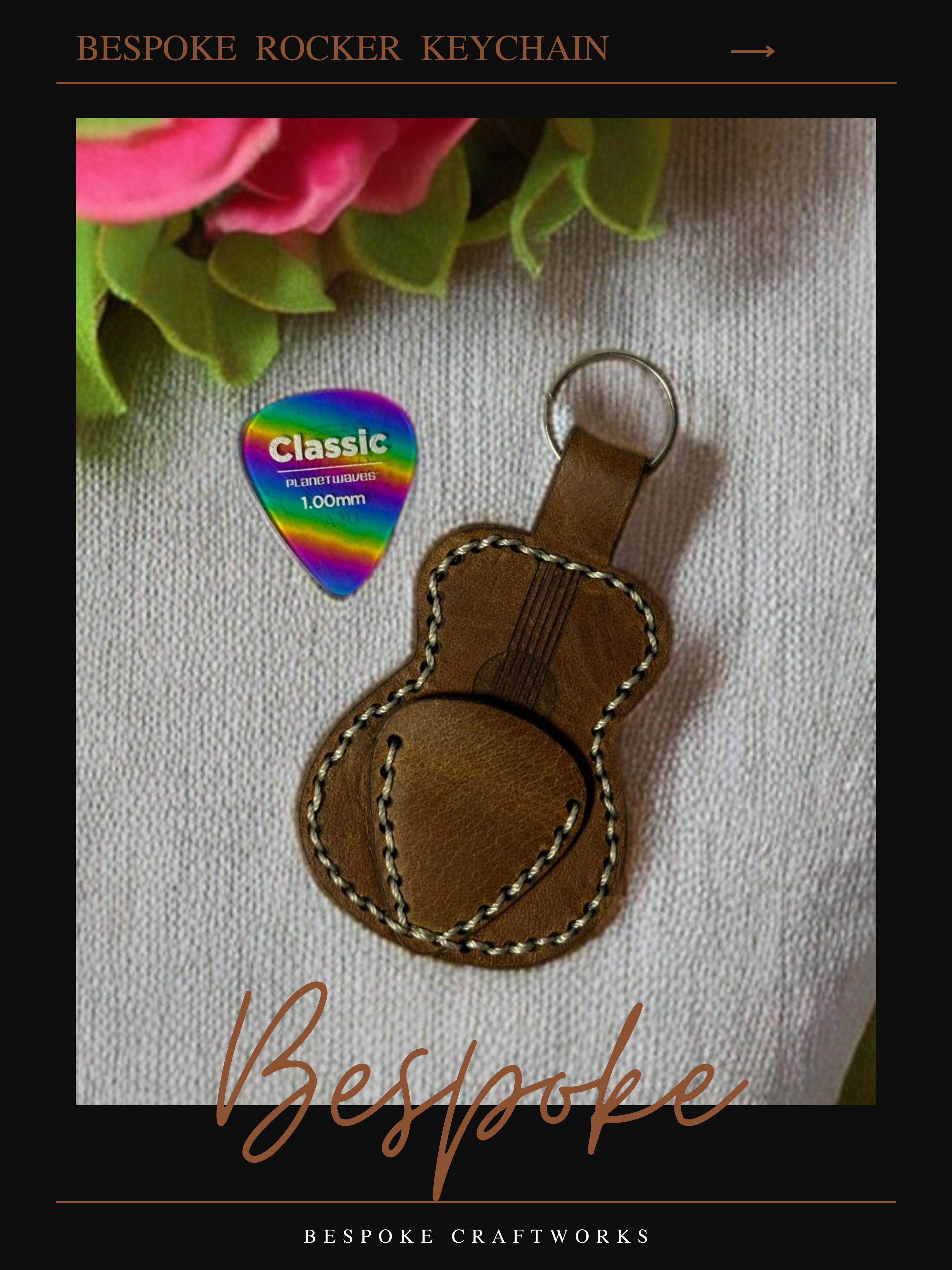 Bespoke Rocker Keychain (With pick pocket)